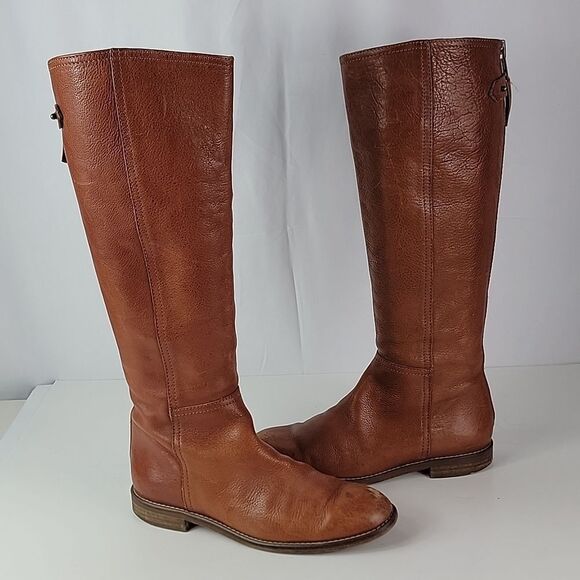 Madewell Sidney Tall Brown Leather Women's Riding Boots - Picture 3 of 15